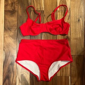 Solid and stripped bikini